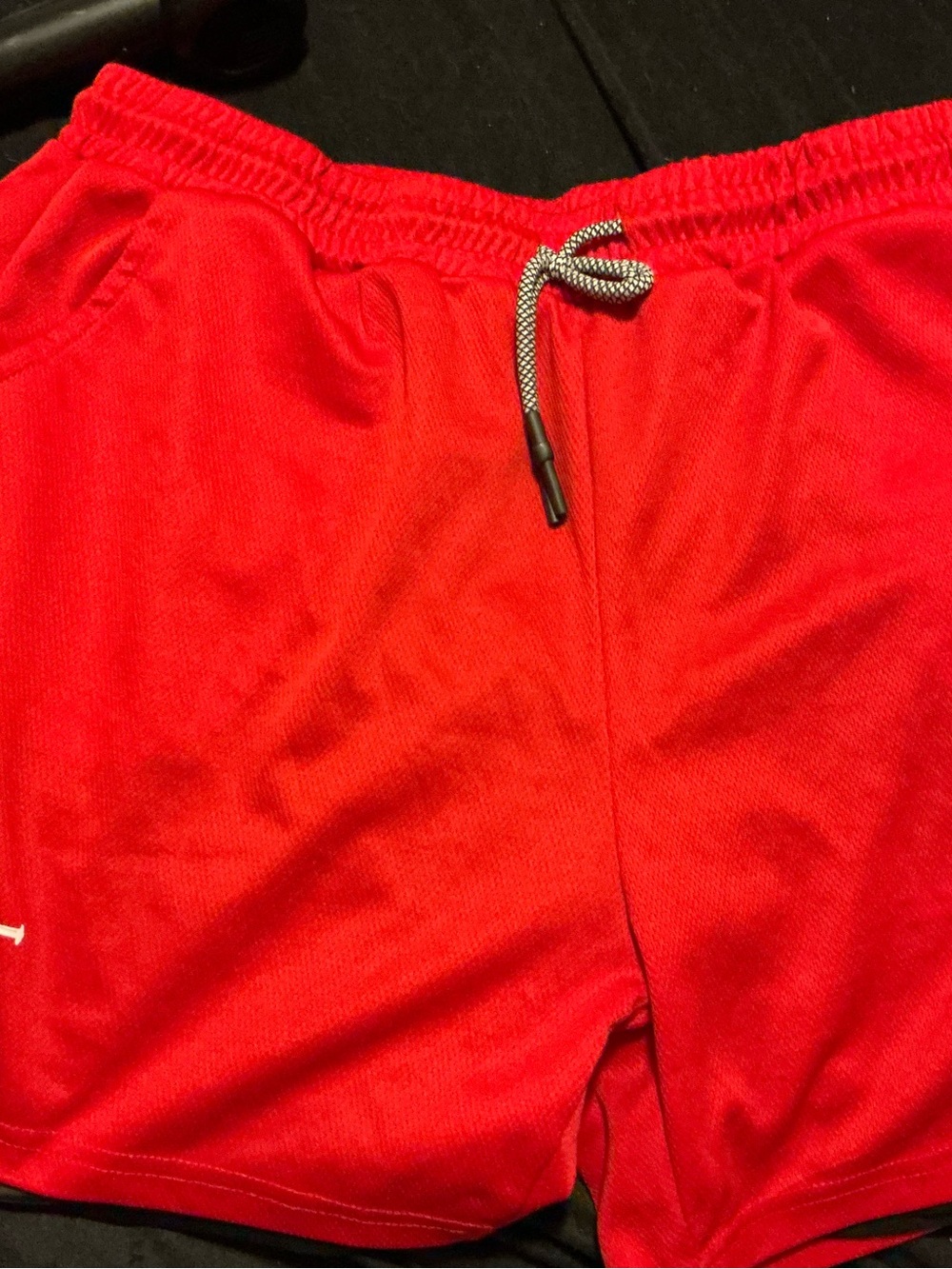 Men's Red Athletic Drawstring Training Shorts